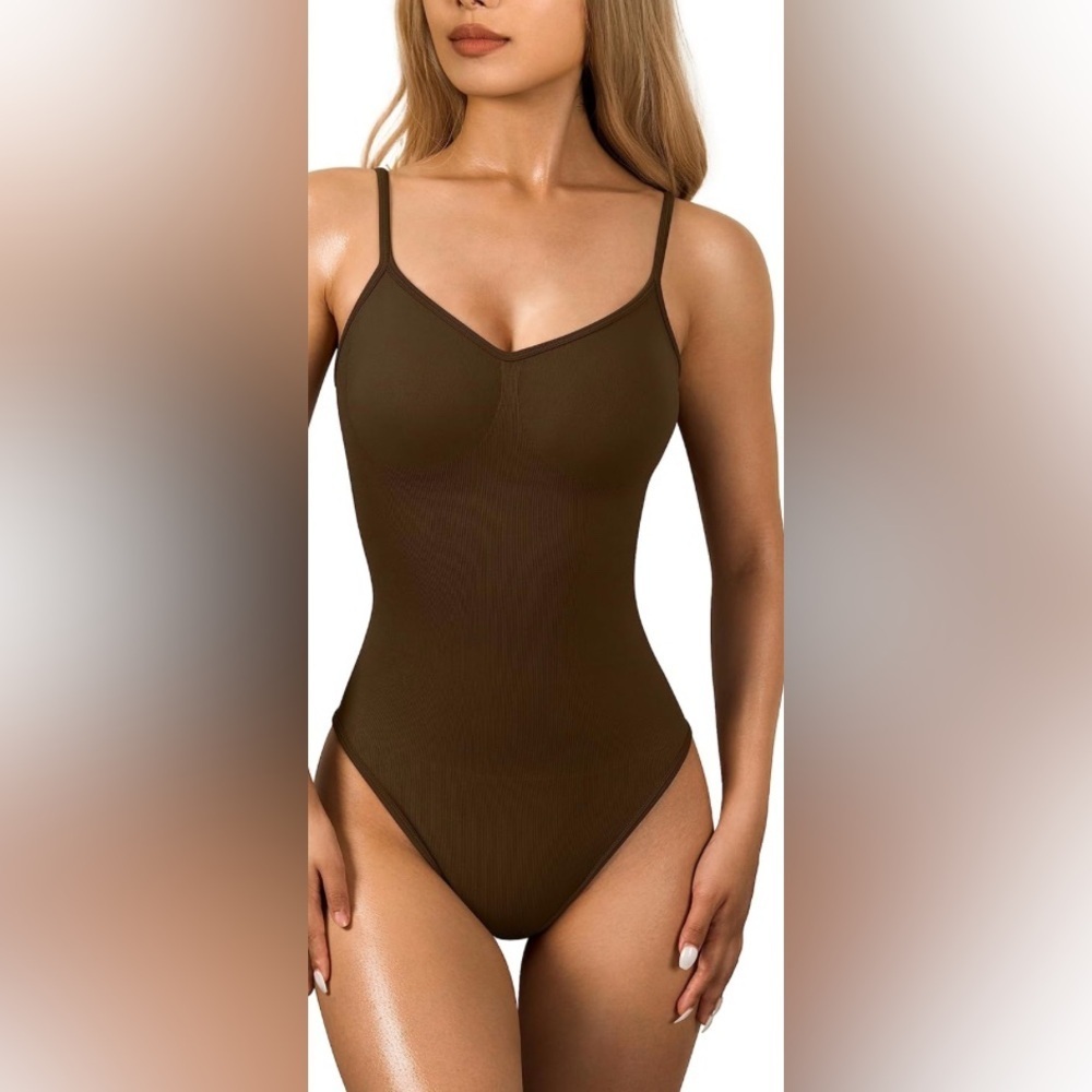 New! OQQ Body Shaping micro ribbed thong body suit